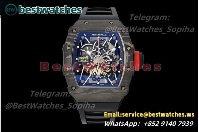 RM35-01 44.5mm Skeleton NTPT Dial on Black Strap APSF RMUL3 Super Clone