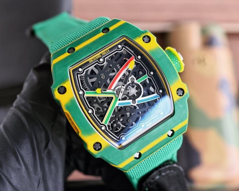 RM67-02 Mutaz Essa Green Skeleton Dial on Green Strap VAF CRMA7 1:1 customization