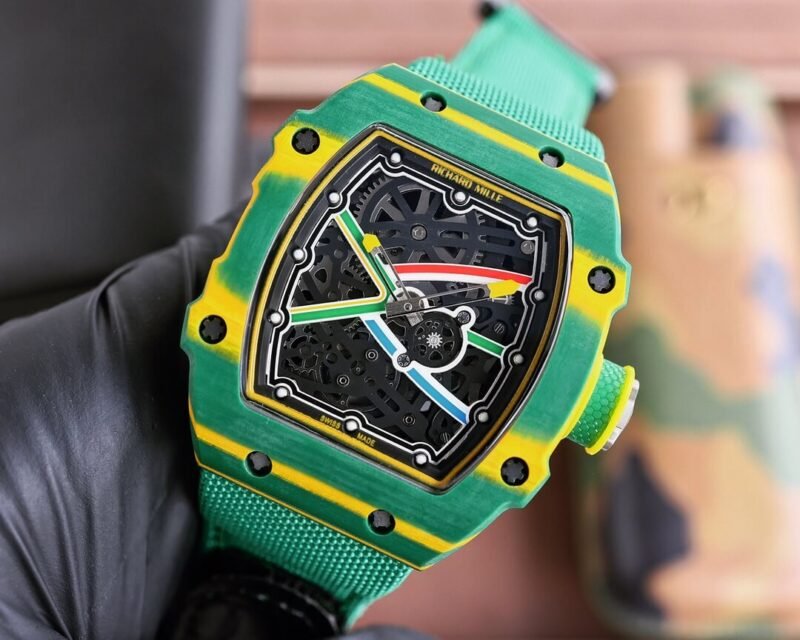RM67-02 Mutaz Essa Green Skeleton Dial on Green Strap VAF CRMA7 1:1 customization
