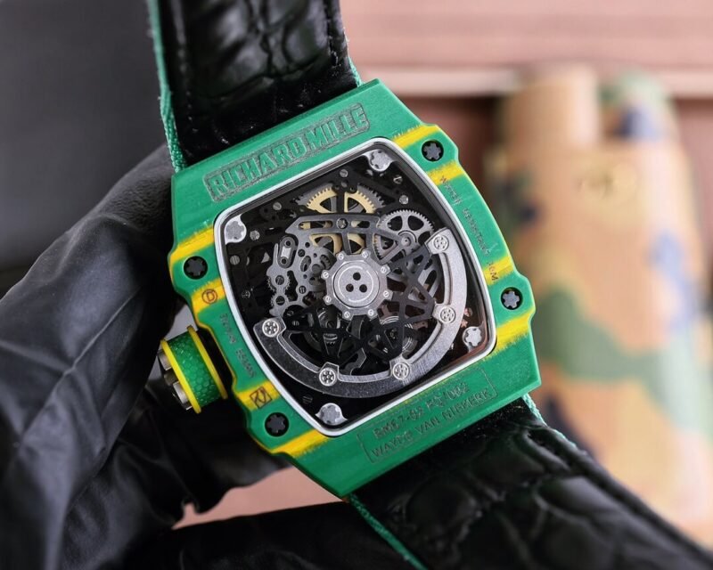 RM67-02 Mutaz Essa Green Skeleton Dial on Green Strap VAF CRMA7 1:1 customization