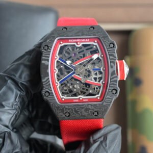 RM67-02 Mutaz Essa Black Skeleton Dial on Red Strap VAF CRMA7 1:1 customization