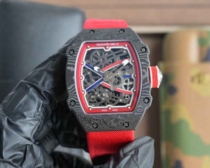 RM67-02 Mutaz Essa Black Skeleton Dial on Red Strap VAF CRMA7 1:1 customization