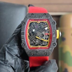 RM67-02 Mutaz Essa Black Skeleton Dial on Red Strap VAF CRMA7 1:1 customization