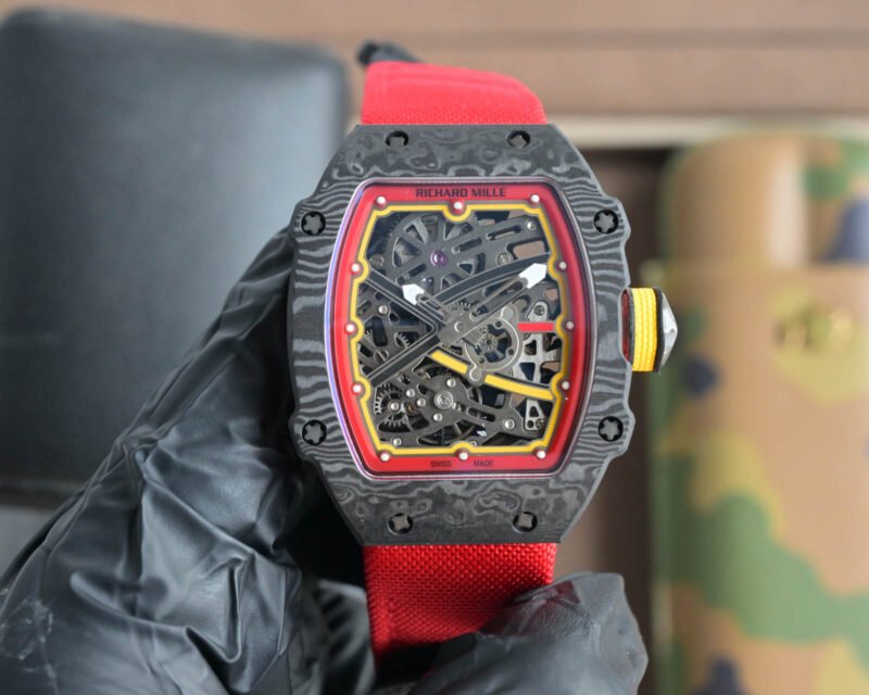 RM67-02 Mutaz Essa Black Skeleton Dial on Red Strap VAF CRMA7 1:1 customization