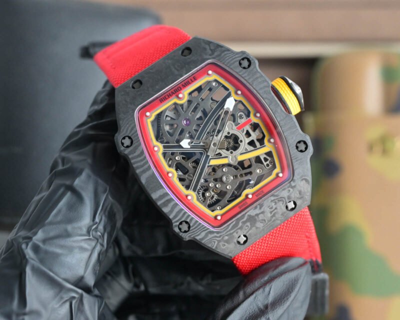 RM67-02 Mutaz Essa Black Skeleton Dial on Red Strap VAF CRMA7 1:1 customization