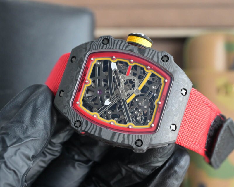 RM67-02 Mutaz Essa Black Skeleton Dial on Red Strap VAF CRMA7 1:1 customization
