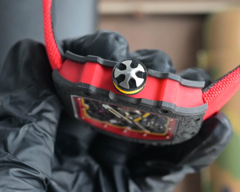 RM67-02 Mutaz Essa Black Skeleton Dial on Red Strap VAF CRMA7 1:1 customization