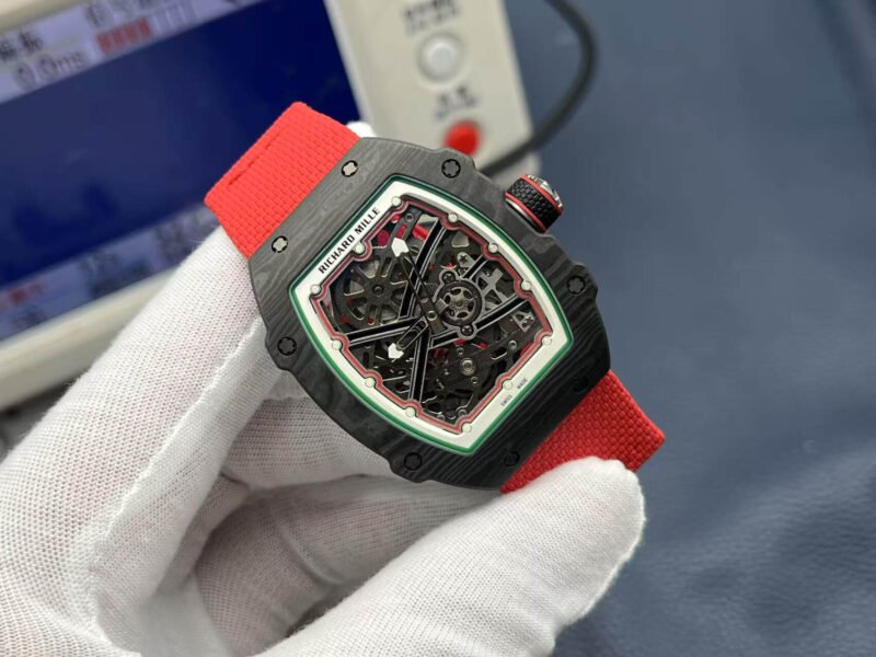 RM67-02 Mutaz Essa Black Skeleton Dial on Red Strap VAF CRMA7 1:1 customization