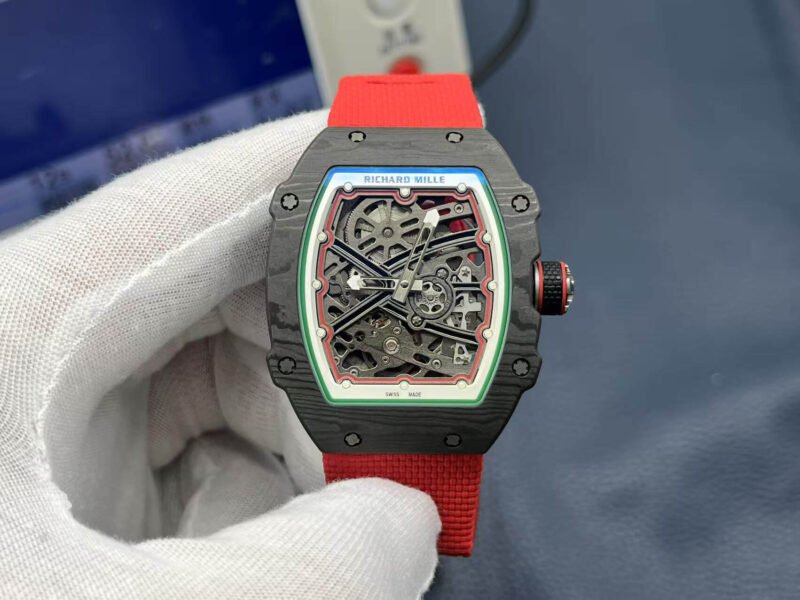 RM67-02 Mutaz Essa Black Skeleton Dial on Red Strap VAF CRMA7 1:1 customization