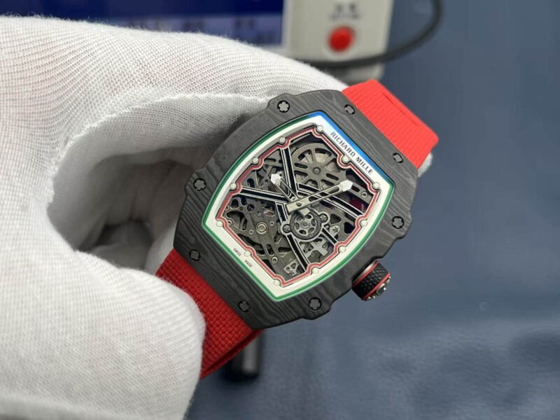 RM67-02 Mutaz Essa Black Skeleton Dial on Red Strap VAF CRMA7 1:1 customization