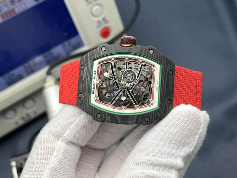 RM67-02 Mutaz Essa Black Skeleton Dial on Red Strap VAF CRMA7 1:1 customization