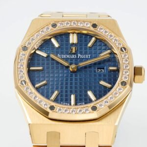 Royal Oak Ladies 67651 33mm Dia YG/YG Blue ZF Swiss Qtz