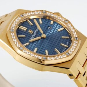 Royal Oak Ladies 67651 33mm Dia YG/YG Blue ZF Swiss Qtz
