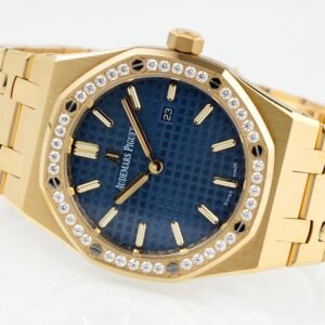 Royal Oak Ladies 67651 33mm Dia YG/YG Blue ZF Swiss Qtz